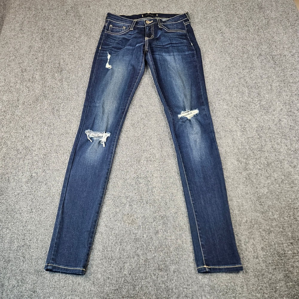 Flying‎ Monkey Distressed Skinny Jeans Dark Wash Low Rise L8843MD Distressed